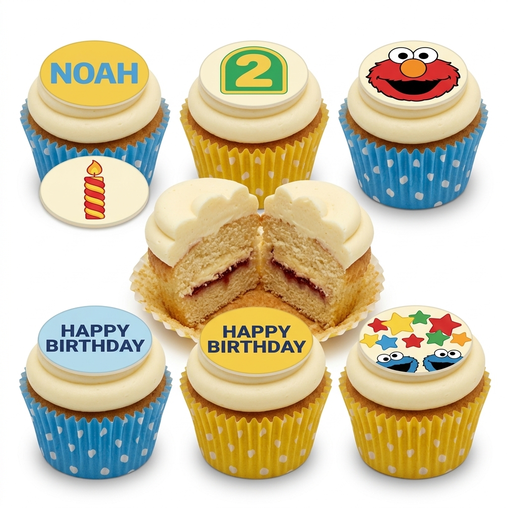 Personalised Sesame Street Birthday Cupcakes