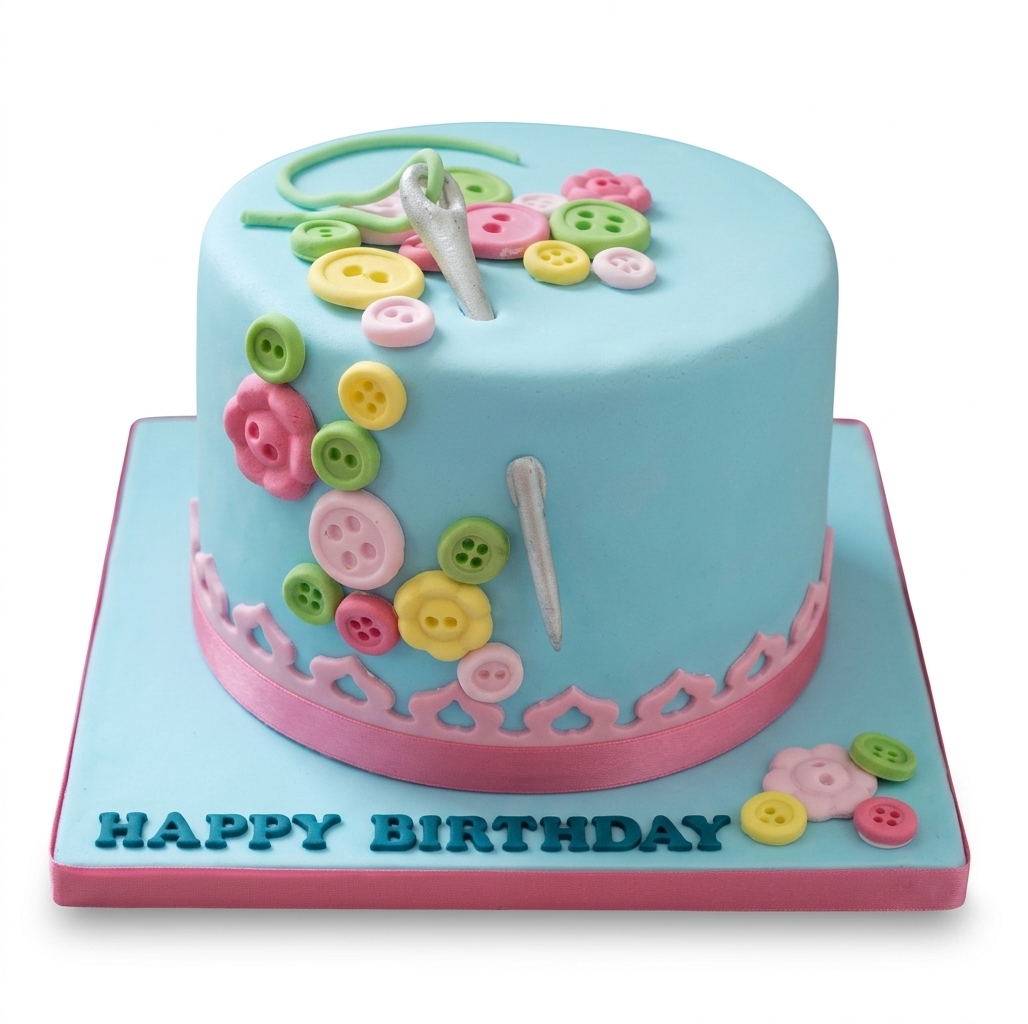 Sewing Theme Birthday Cake for Her