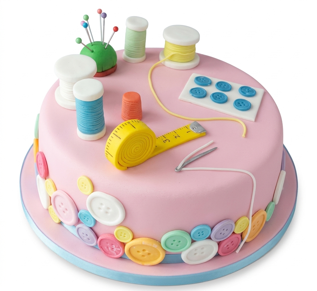 Sewing Theme Birthday Cake