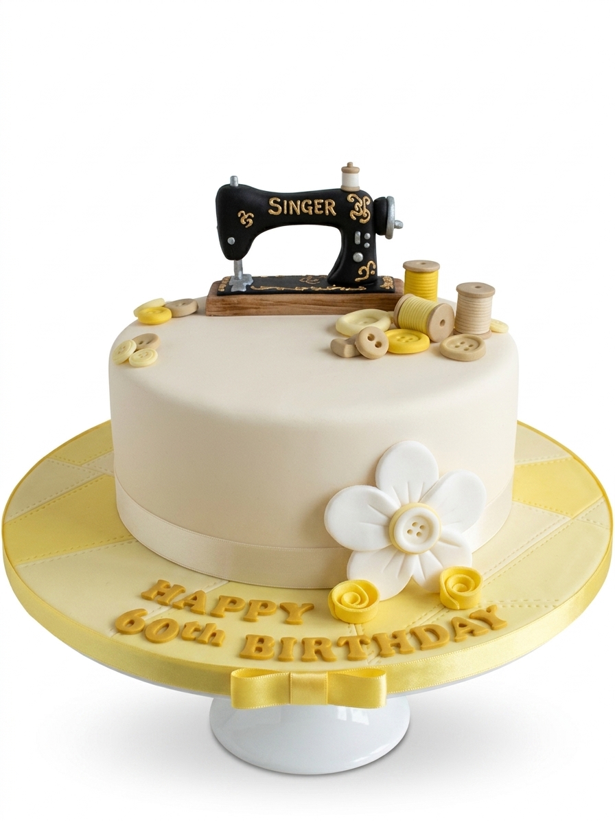 Sewing Machine Birthday Cake for Her