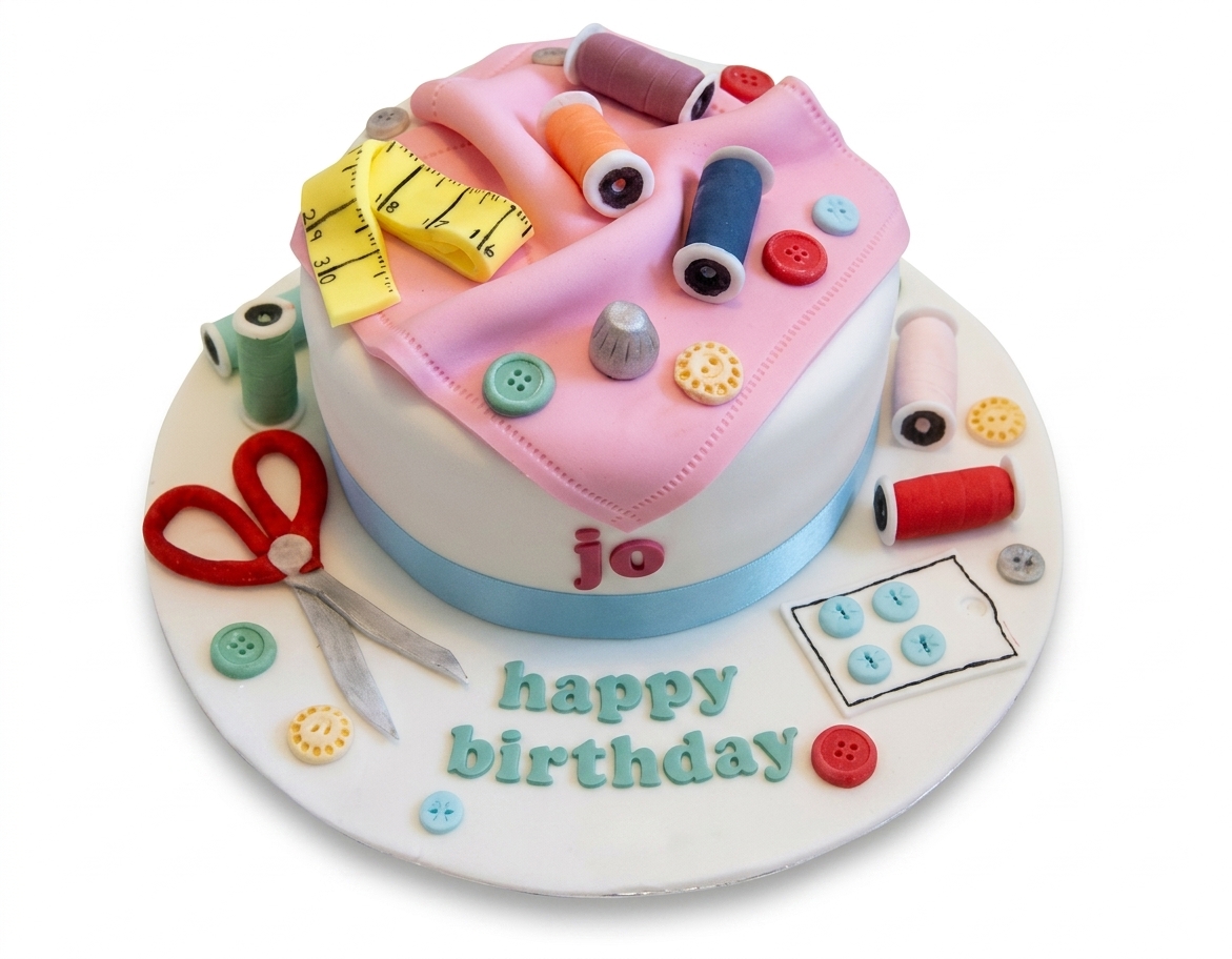 Sewing Theme Birthday Cake