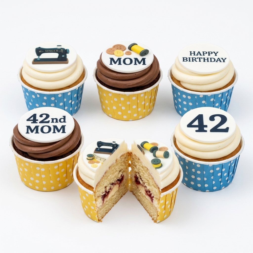 Sewing Theme Birthday Cupcakes for Her