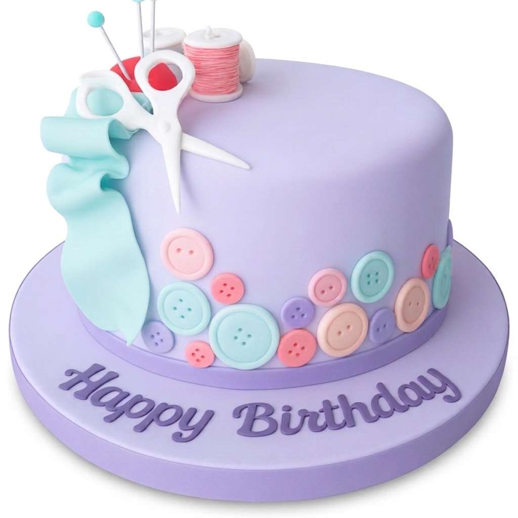 Sewing & Crafts Theme Birthday Cake
