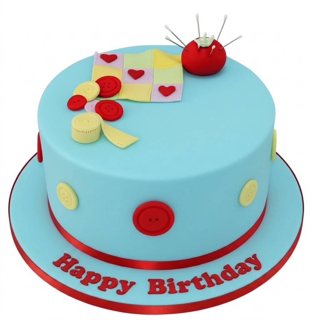 Sewing Theme Birthday Cake
