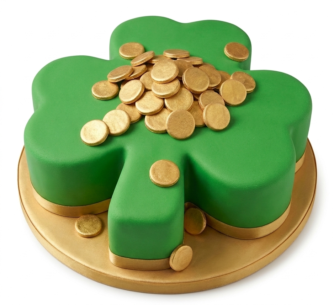 Shamrock & Gold Coin Celebration Cake