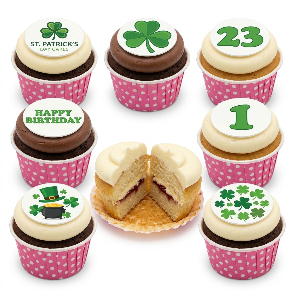 Shamrock Theme Birthday Cupcakes