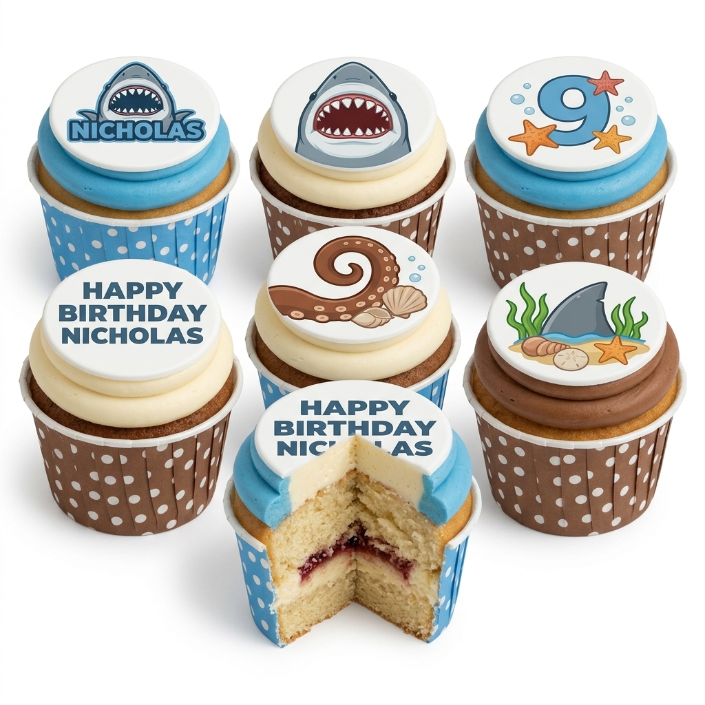 Under the Sea Birthday Cupcakes