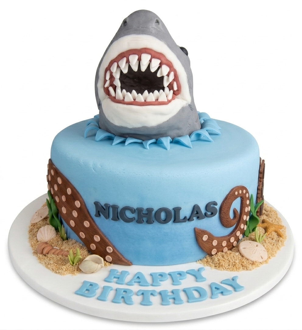 Shark Attack Birthday Cake | Personalised Kids Cake
