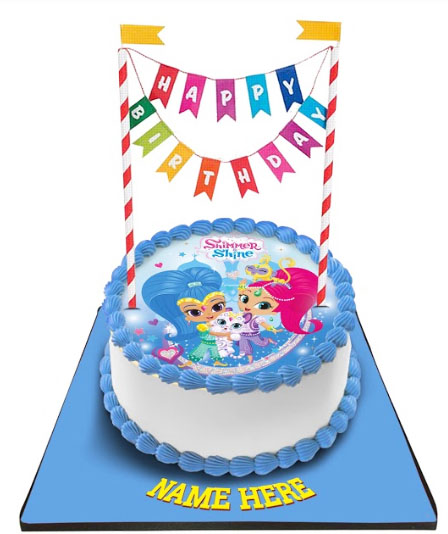 Shimmer Shine Cake with Happy Birthday Bunting