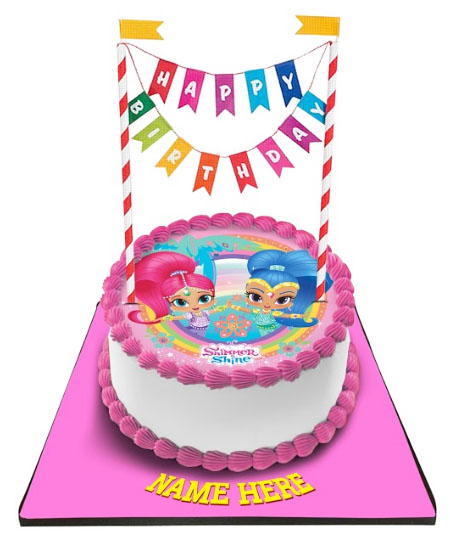 Shimmer Shine Cake with Happy Birthday Bunting