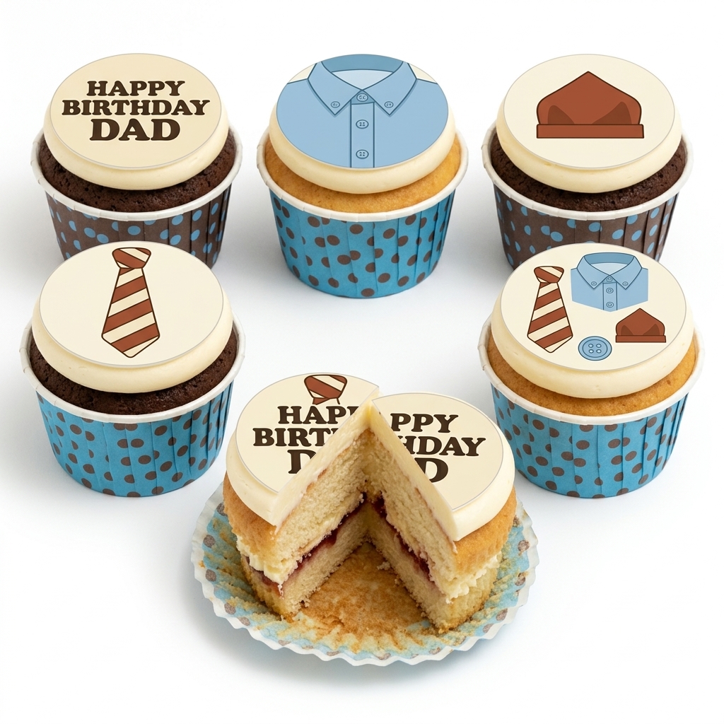 Men's Birthday Cupcakes with Shirt & Tie Design