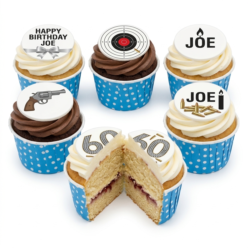 Shooting Theme Birthday Cupcakes for Men