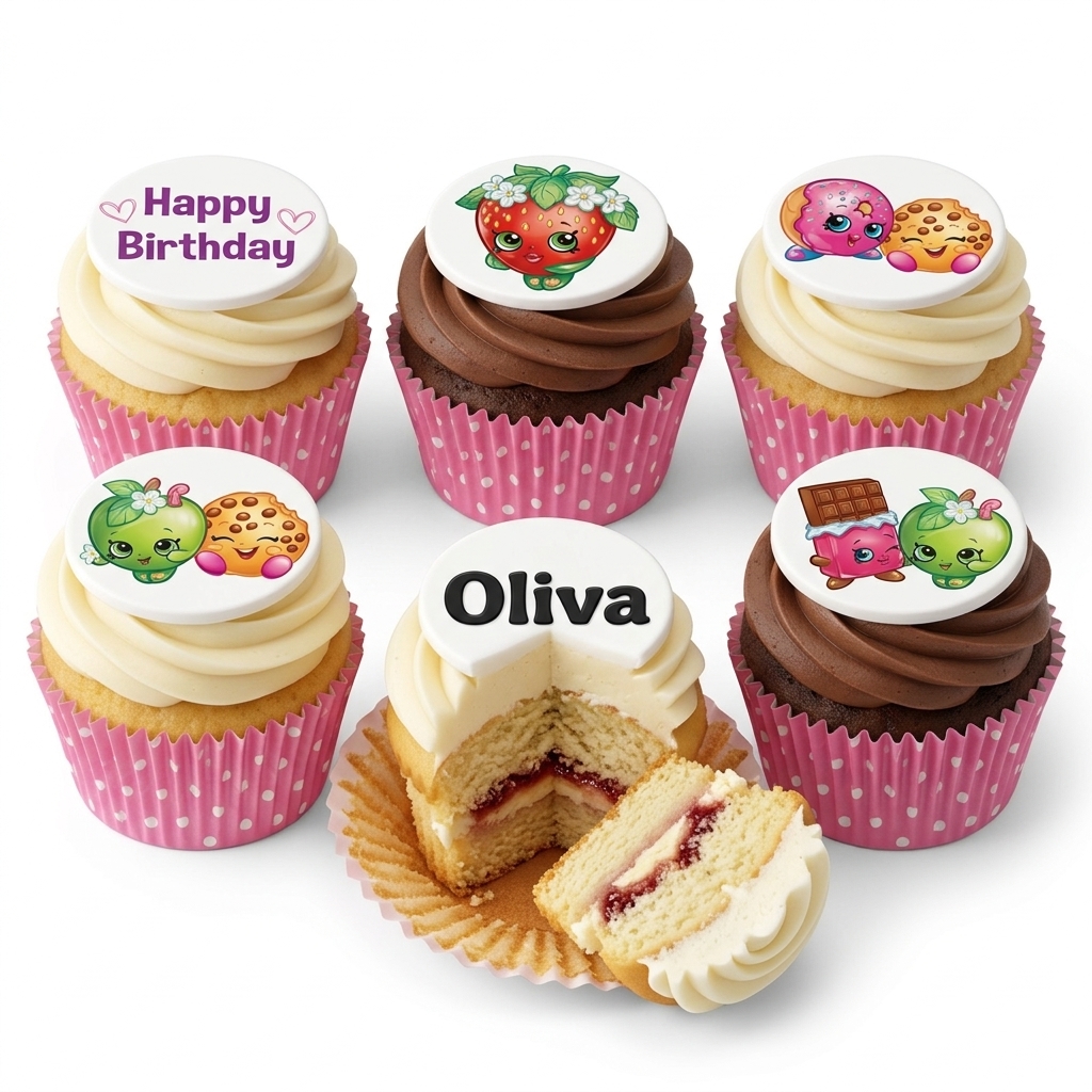Shopkins Birthday Cupcakes for Girls