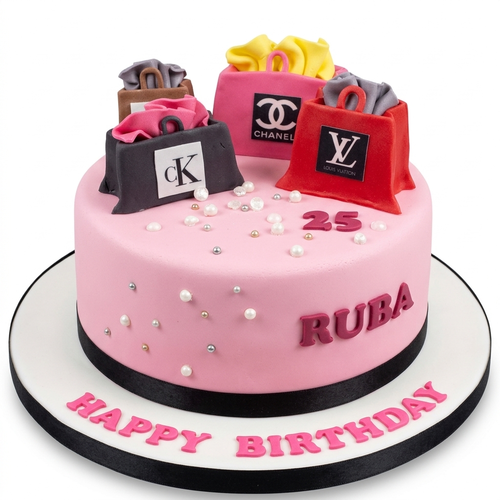 Designer Shopping Bag Birthday Cake for Her