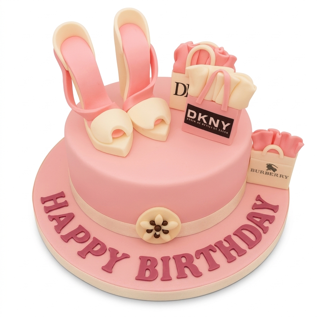 High Heel & Shopping Birthday Cake for Her