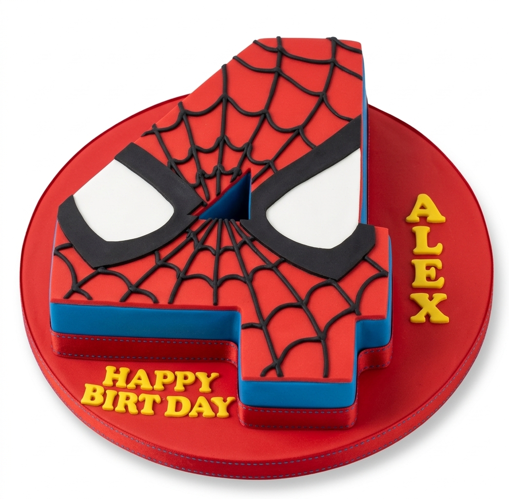 Spider-Man Number Birthday Cake