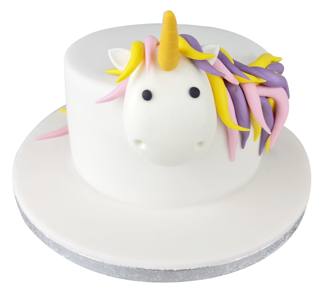 Simple Rainbow Unicorn Birthday Cake For Kids