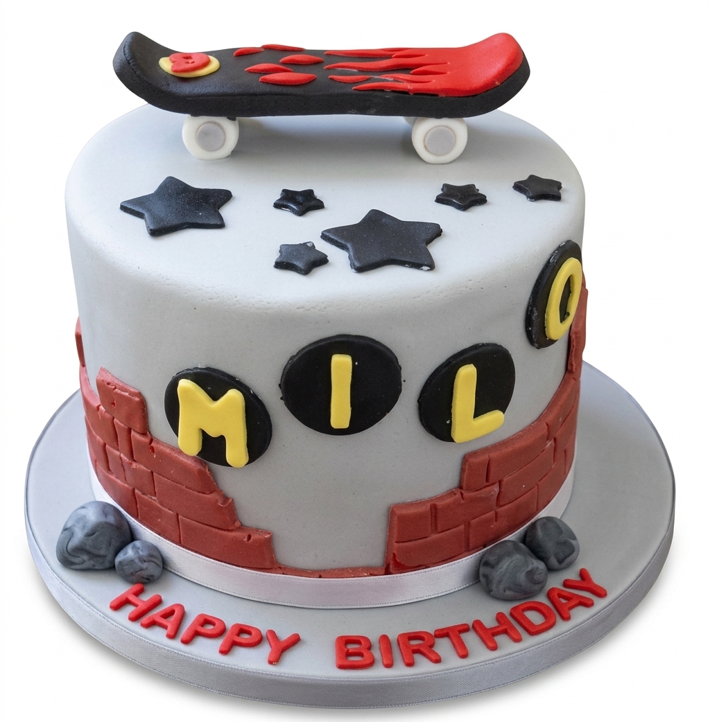 Skate Board Theme Birthday Cake