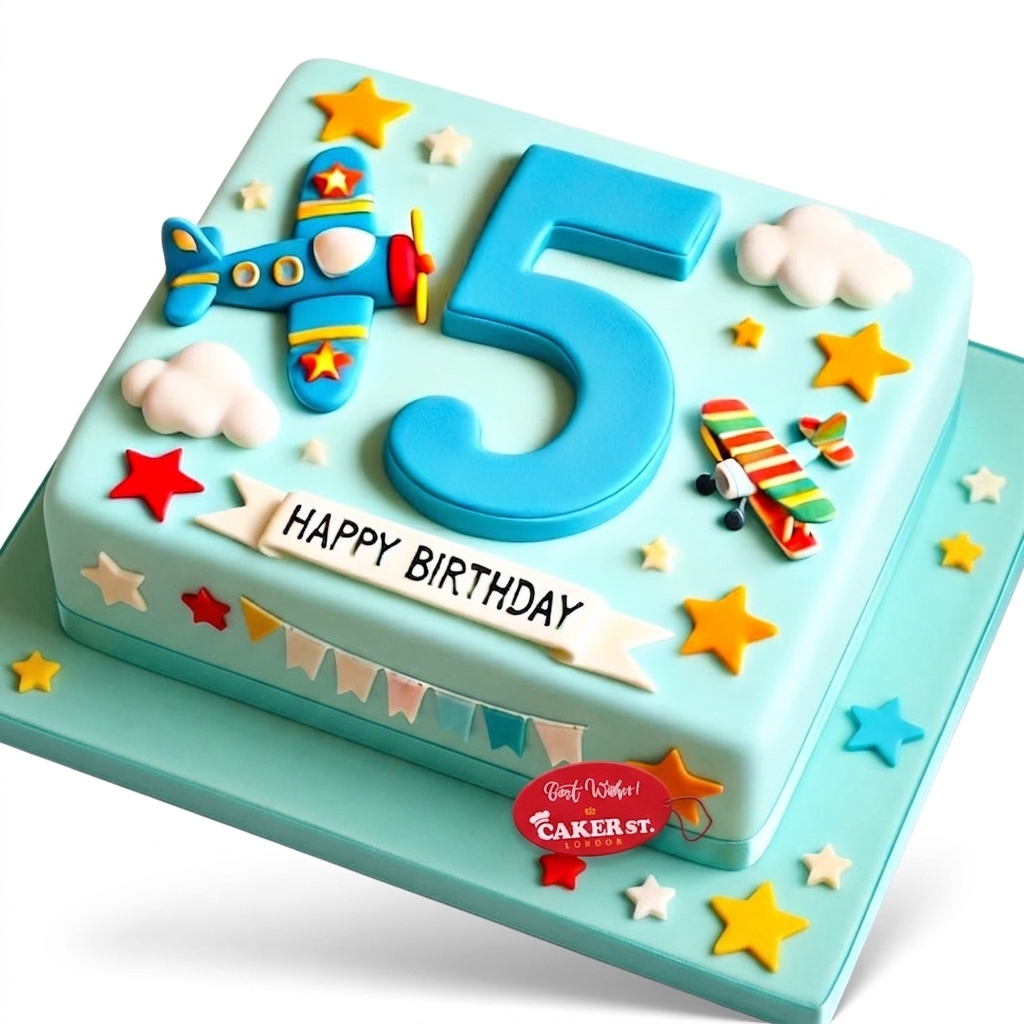 Aeroplane Adventure Custom Age Birthday Cake