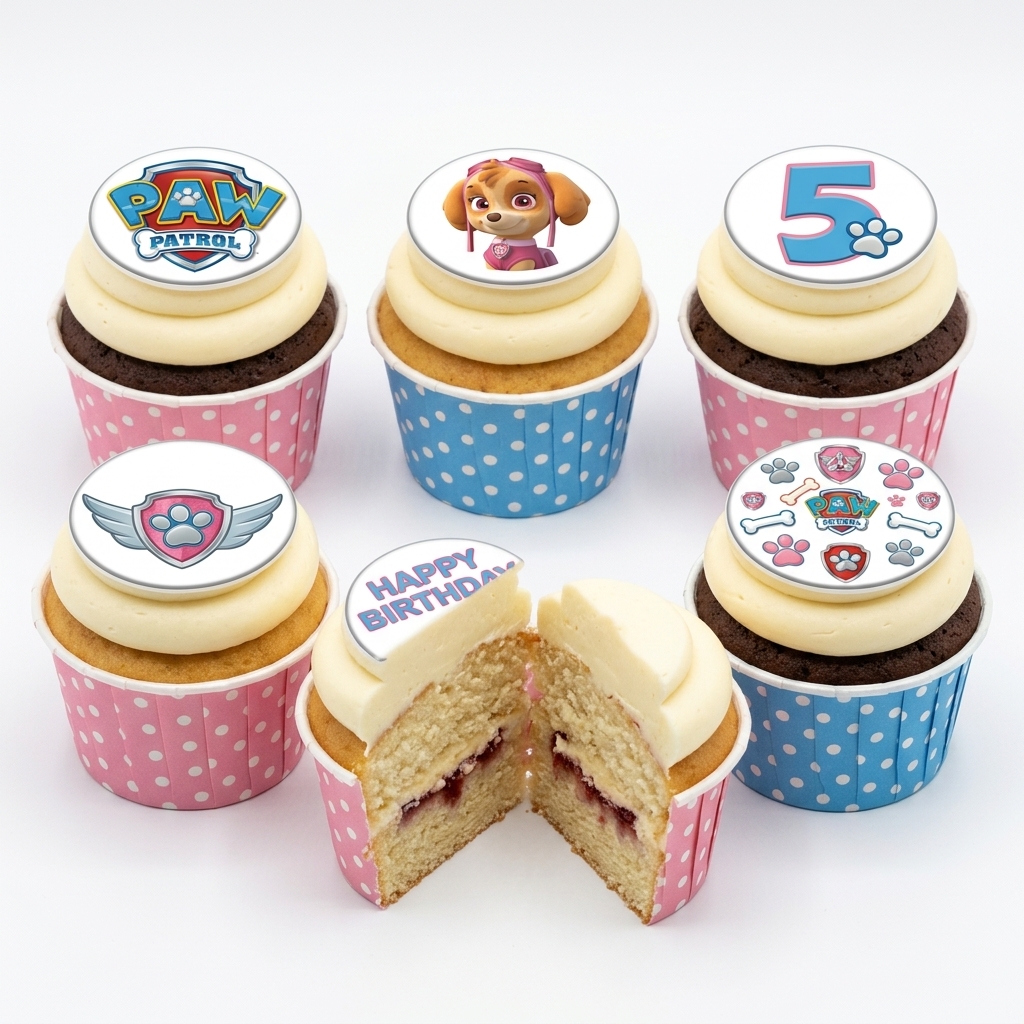 Paw Patrol Birthday Cupcakes with Custom Age