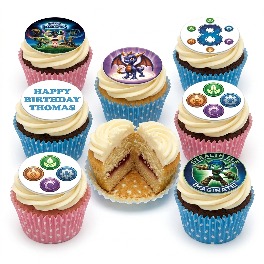 Skylanders Imaginators Birthday Cupcakes with Custom Age