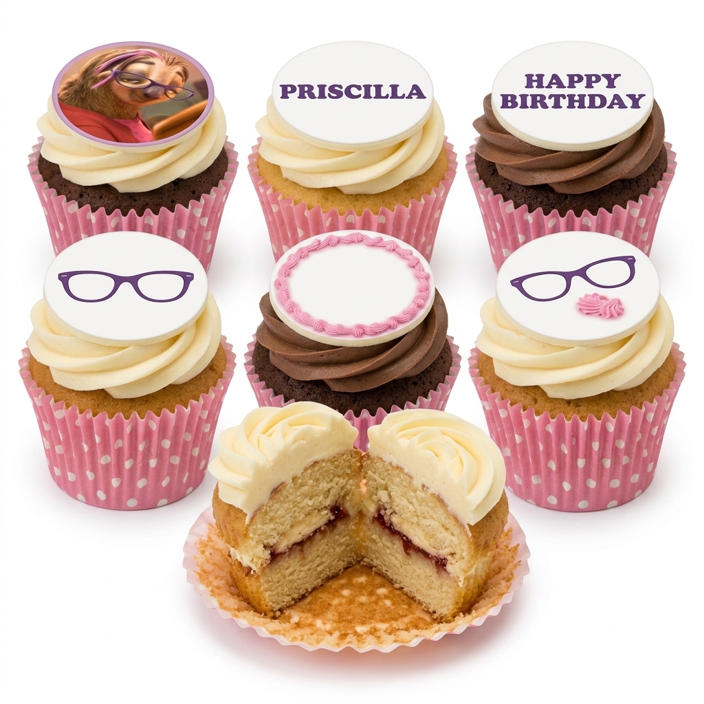Sloth Birthday Cupcakes with Quirky Glasses Design