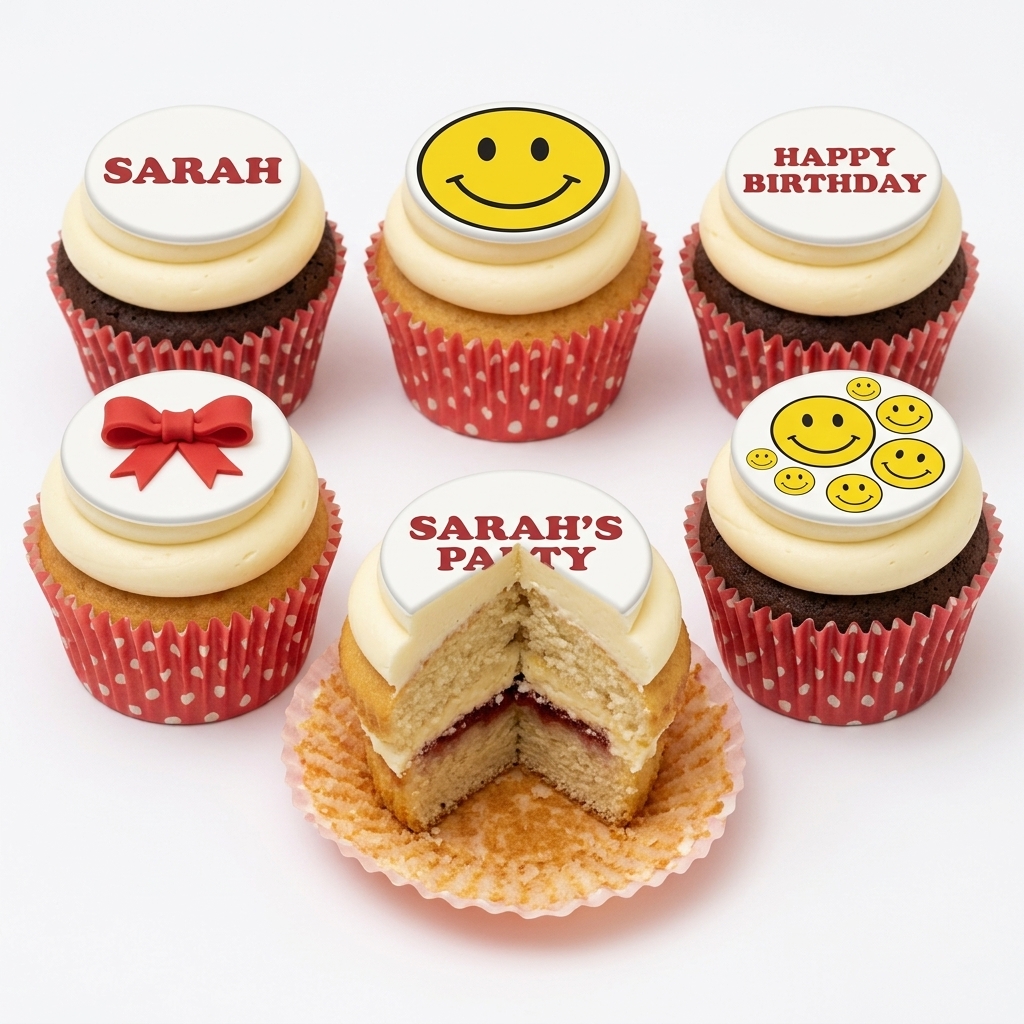 Smiley Face Birthday Cupcakes