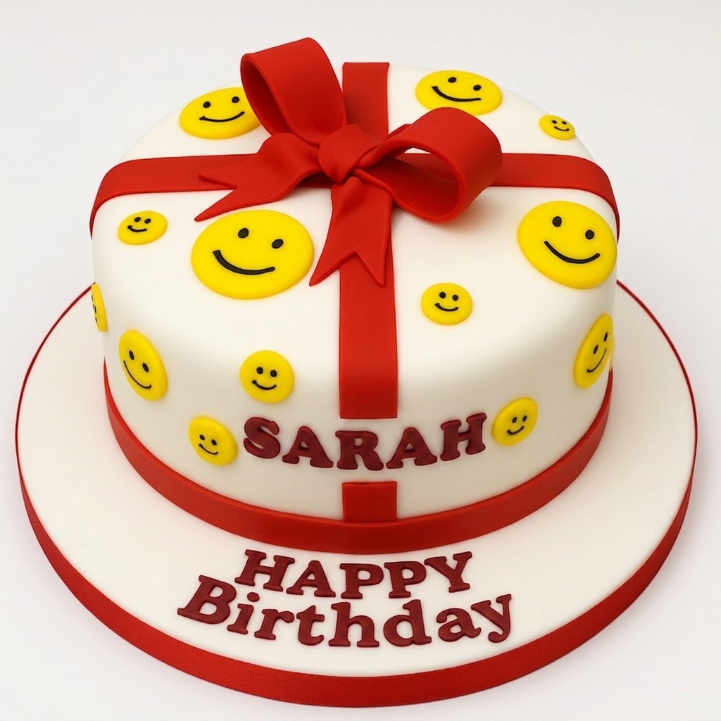 Smiley Face Gift Birthday Cake