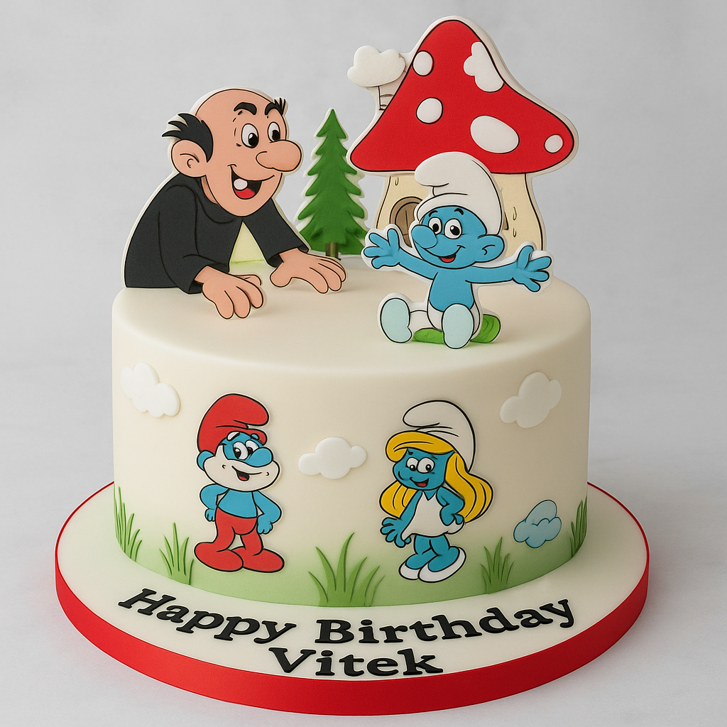 Smurf Birthday Cake
