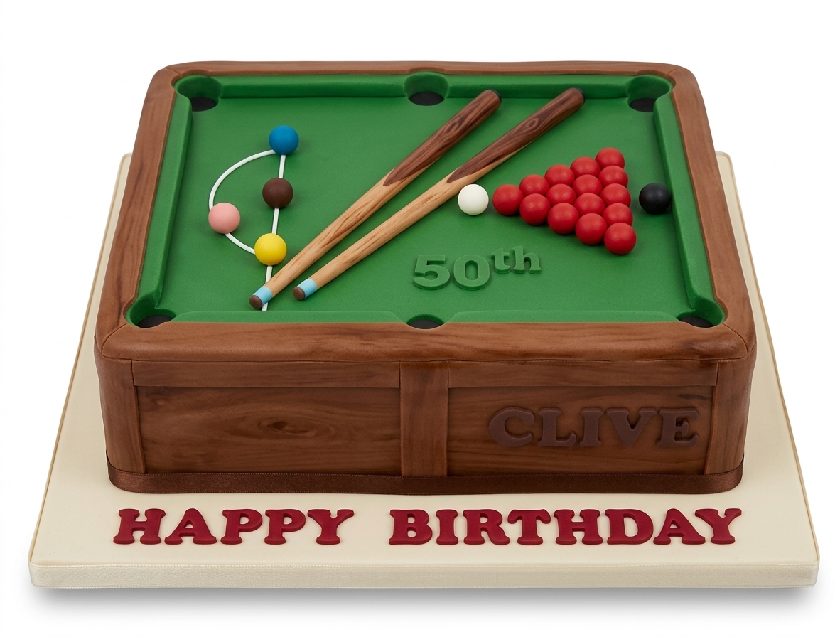 Snooker Table Birthday Cake for Men