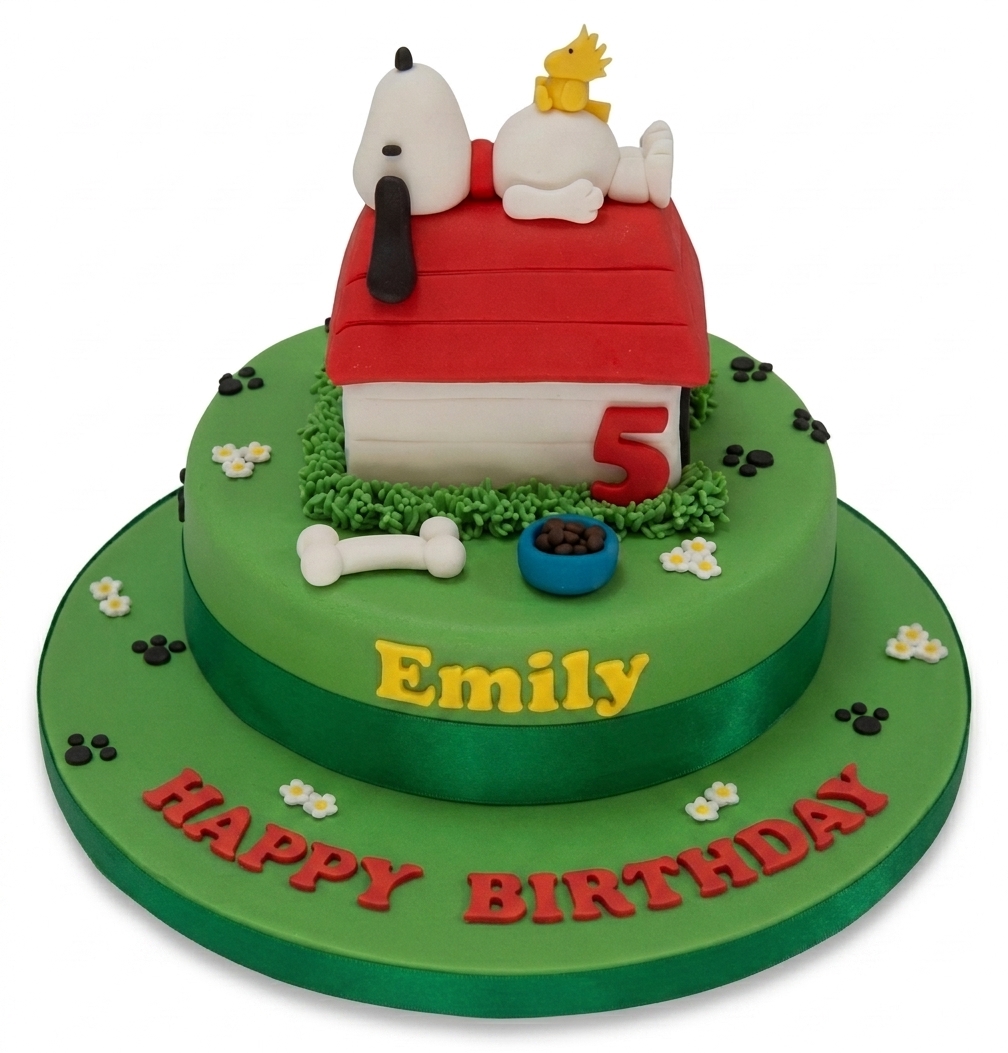 Snoopy & Woodstock Kids Birthday Cake