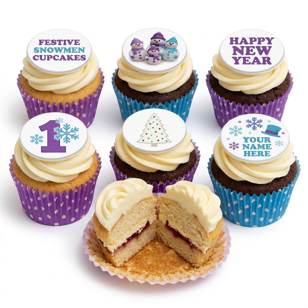 Festive Snowmen & Winter Celebration Cupcakes