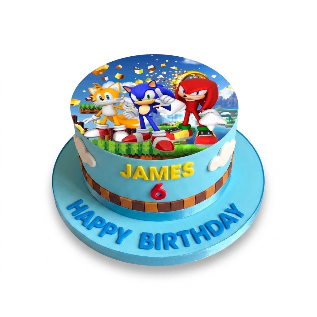Sonic Hedgehog Kids Birthday Cake