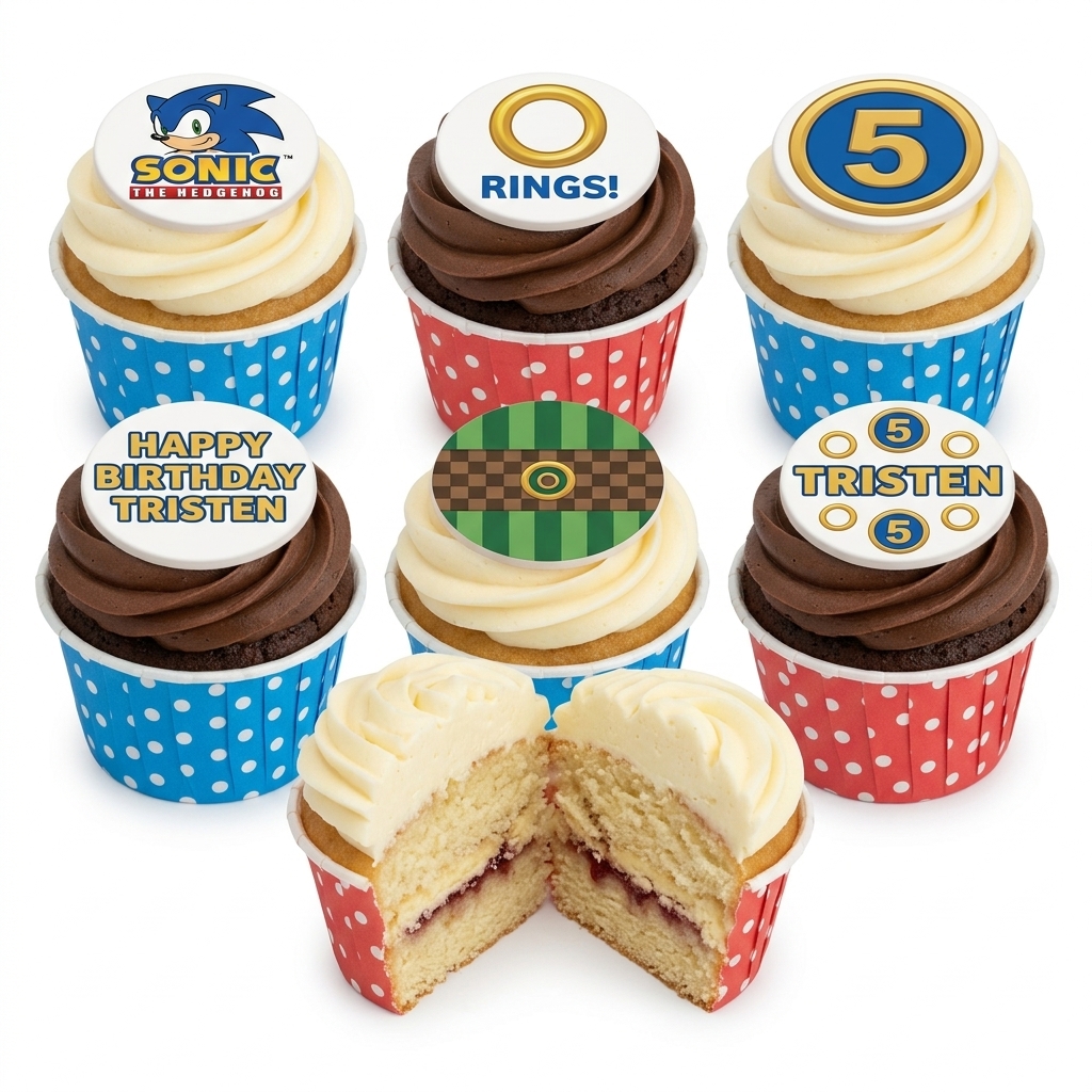 Sonic The Hedgehog Birthday Cupcakes