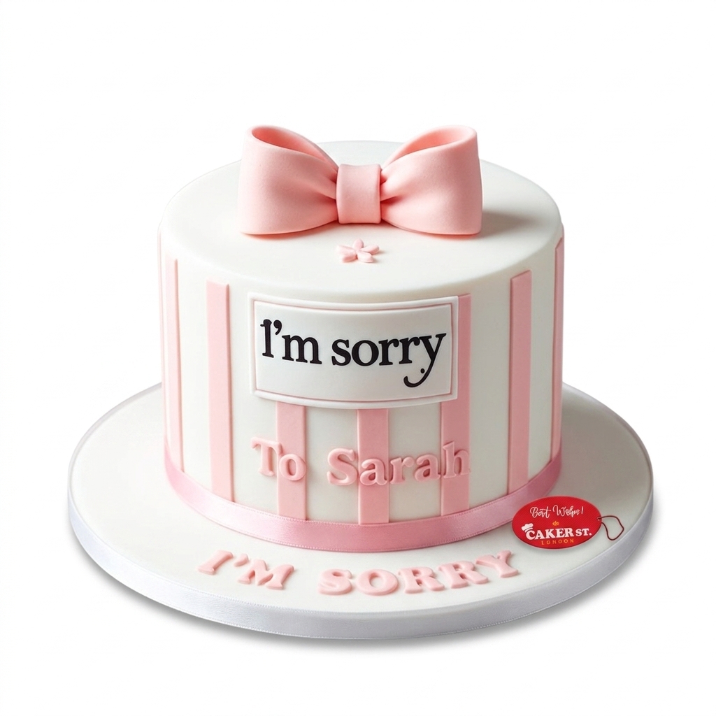 Sorry Cake with Pink Bow