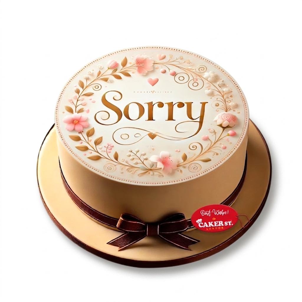 Sorry Cake with Elegant Floral Design