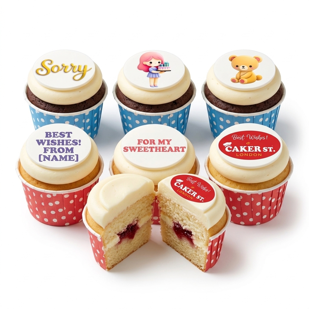 Personalised Message Cupcakes with Cute Toppers