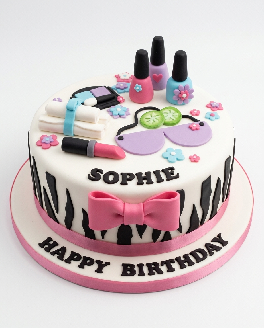 Fashion & Beauty Theme Birthday Cake for Her