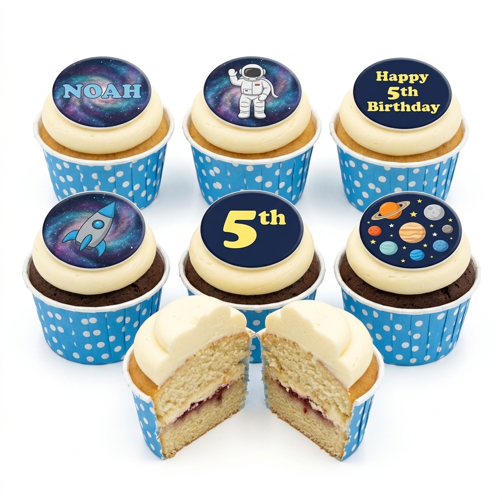 Space Adventure Birthday Cupcakes for Kids