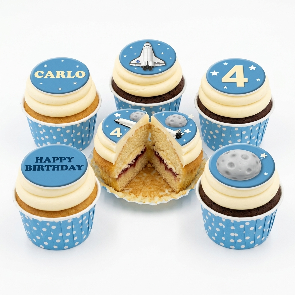Space Theme Birthday Cupcakes