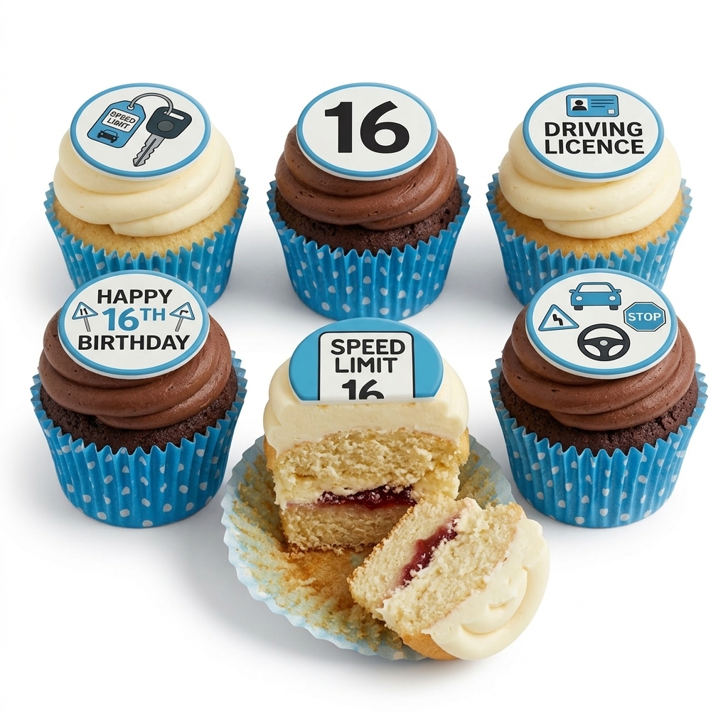 16th Birthday Driving Theme Cupcakes