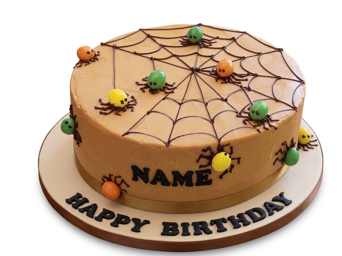 Personalised Spiderweb Birthday Cake for Kids