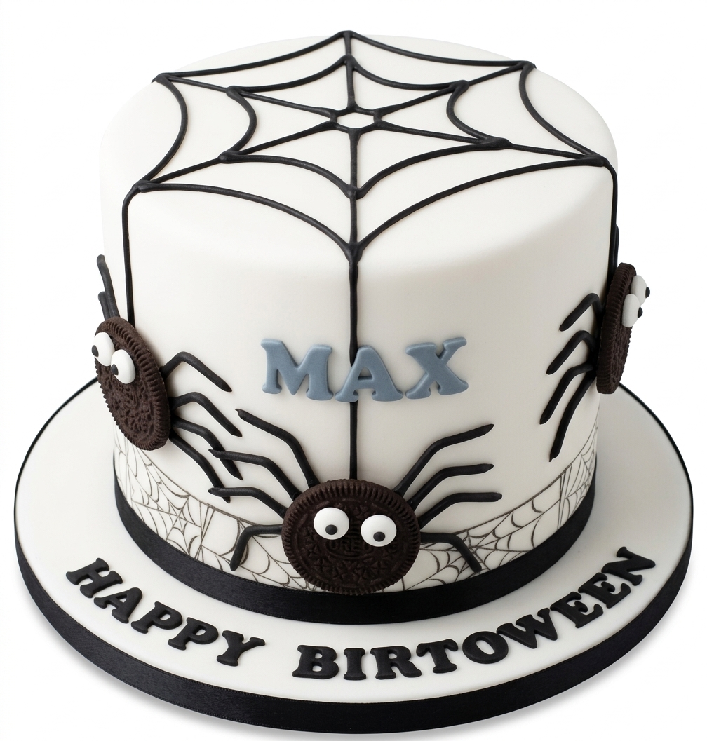 Spooky Spiderweb Birthday Cake