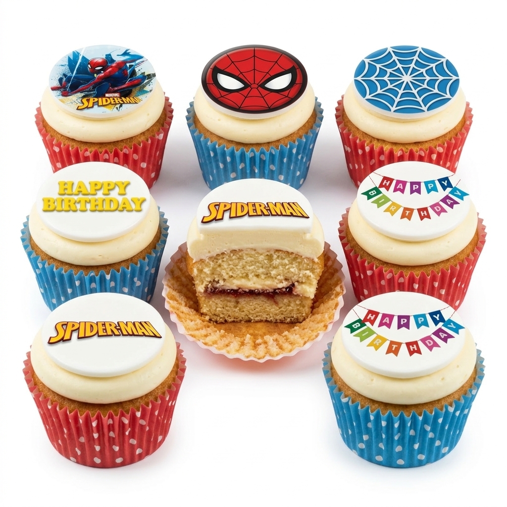 Spider-Man Birthday Cupcakes