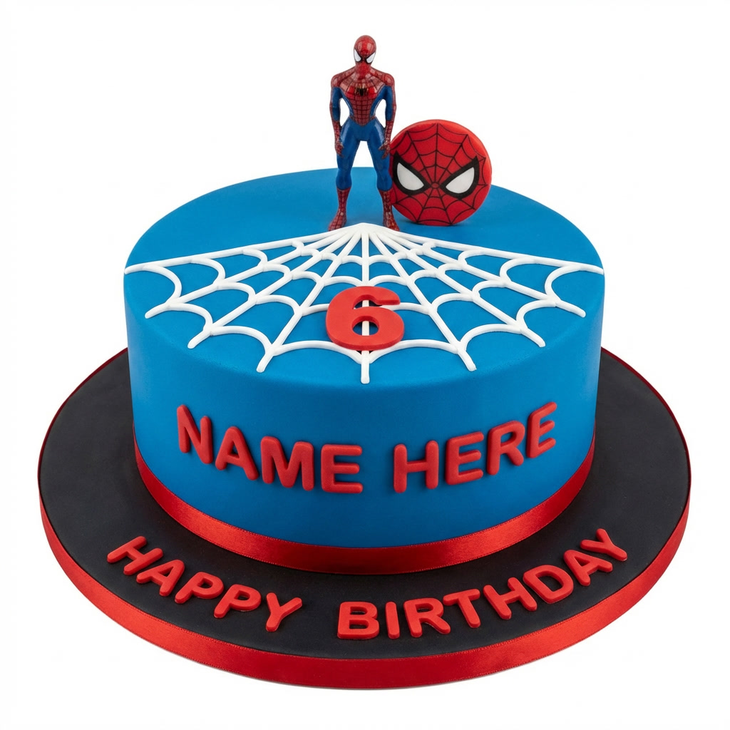 Spiderman Birthday Cake with Custom Age