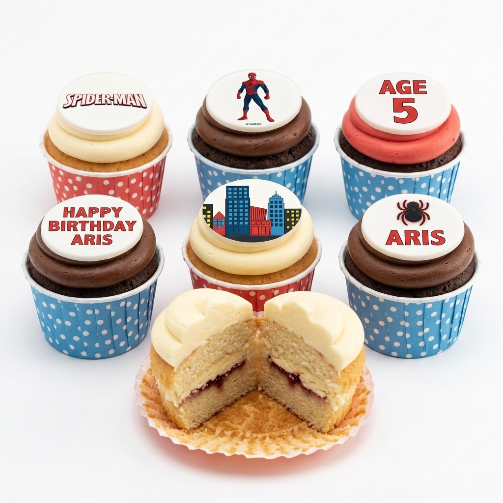 Spider-Man Superhero Birthday Cupcakes