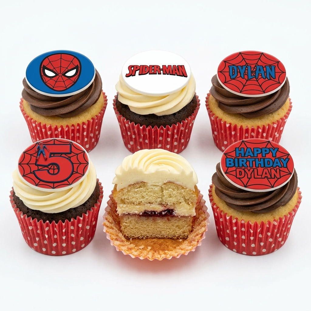 Spider-Man Birthday Cupcakes