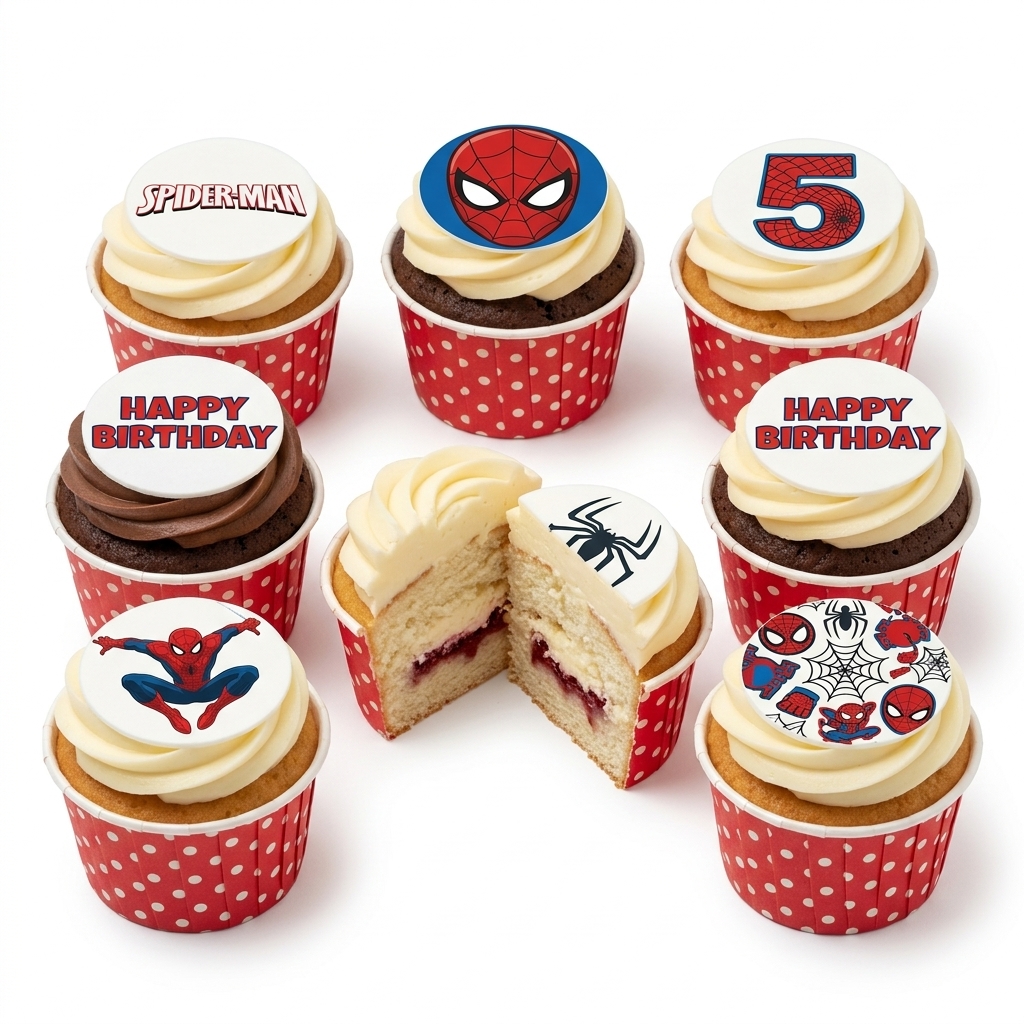 Spiderman Birthday Cupcakes for Kids