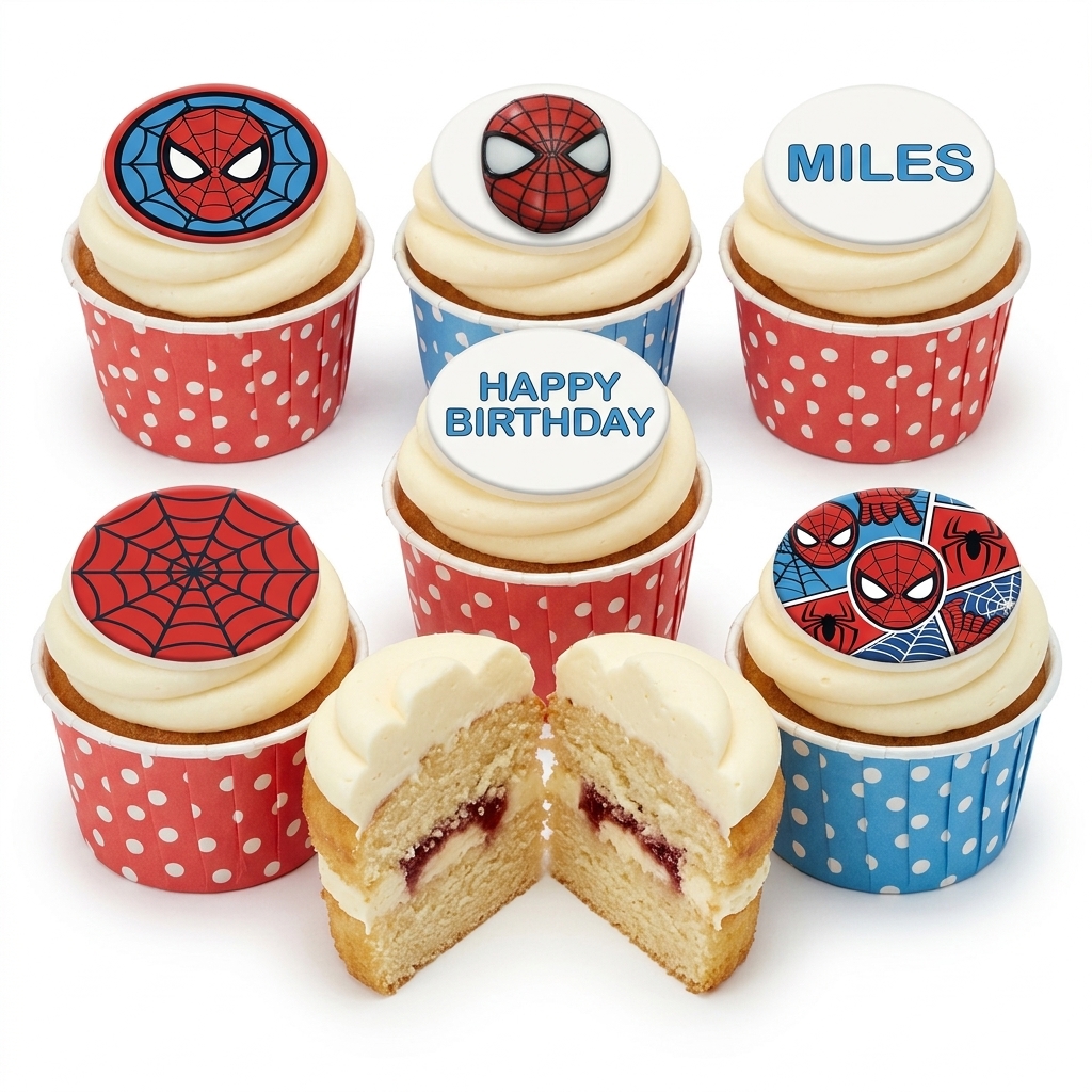 Spiderman Birthday Cupcakes