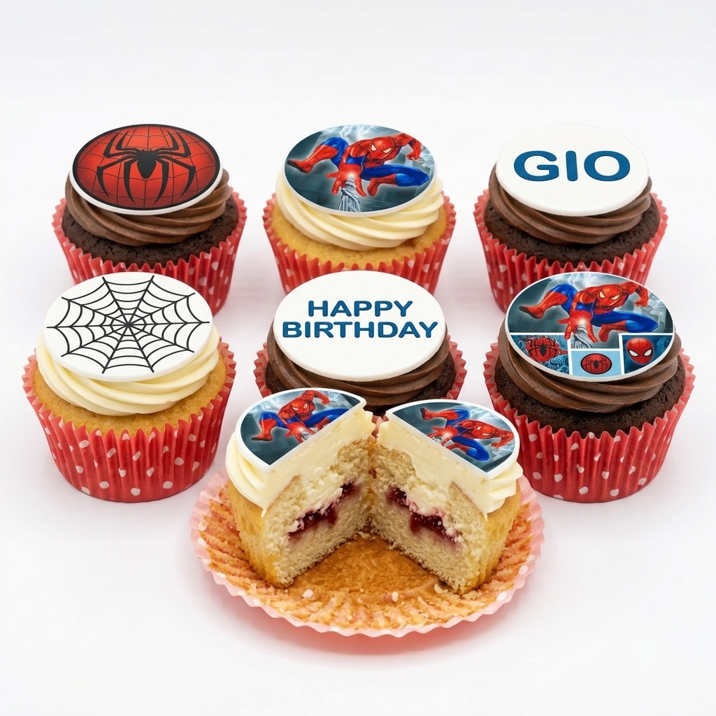 Spiderman Birthday Cupcakes